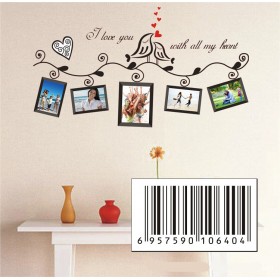 Loving Bird Photo Frame Wall Sticker